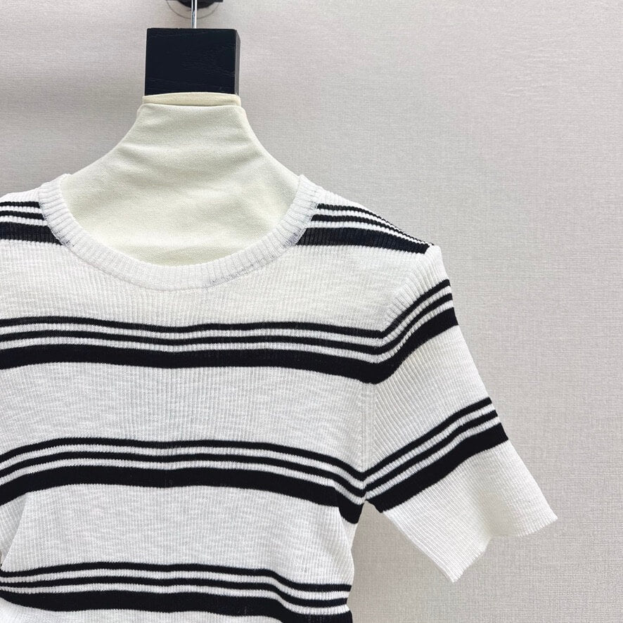 Deconstructed Lace-Knit Tee