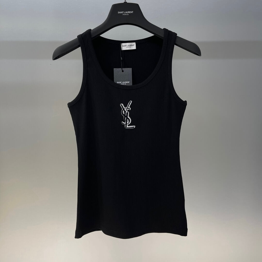 Minimalist Chest Print Crew Neck Vest