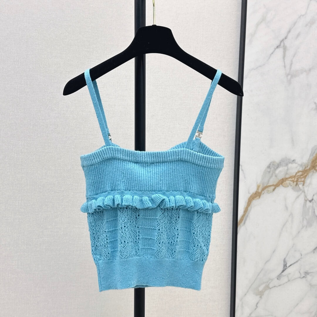 Layered Lace-Trimmed Glitter Camisole