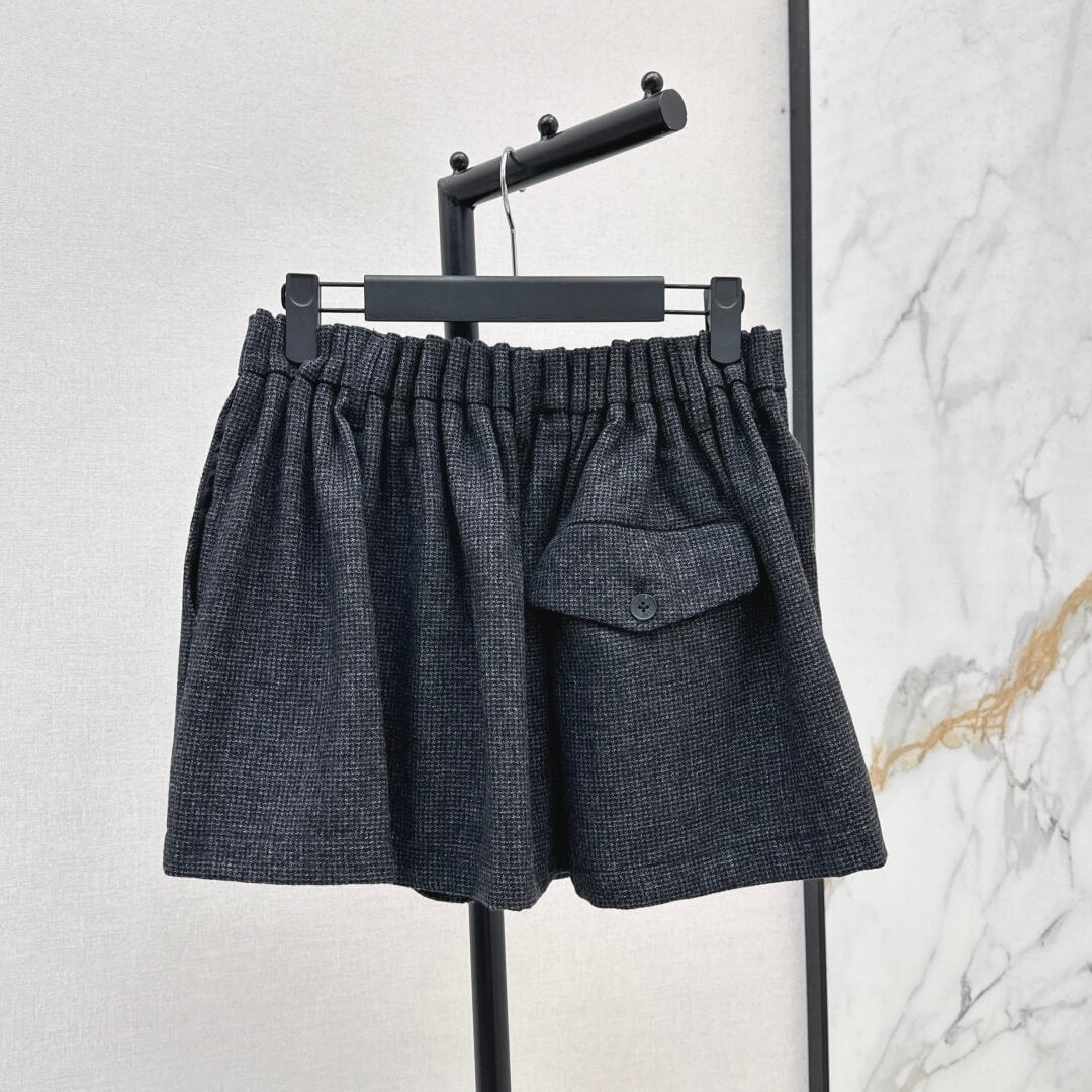 Vintage-Inspired Elegant Wool Flared Mini Skirt