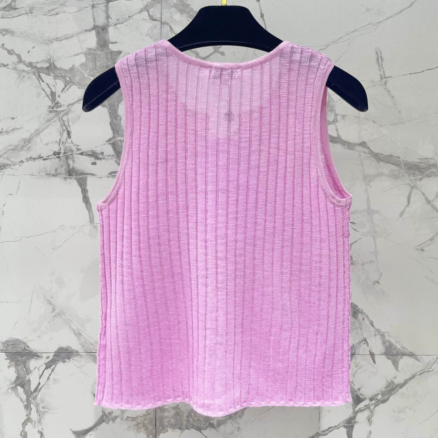 Elegant Knit Vest with Decorative Colored Buttons