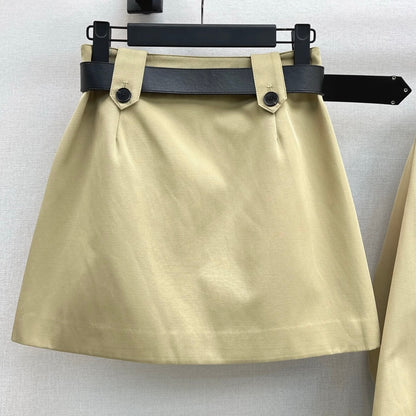 Vintage Utility Mini Skirt in Trench Fabric