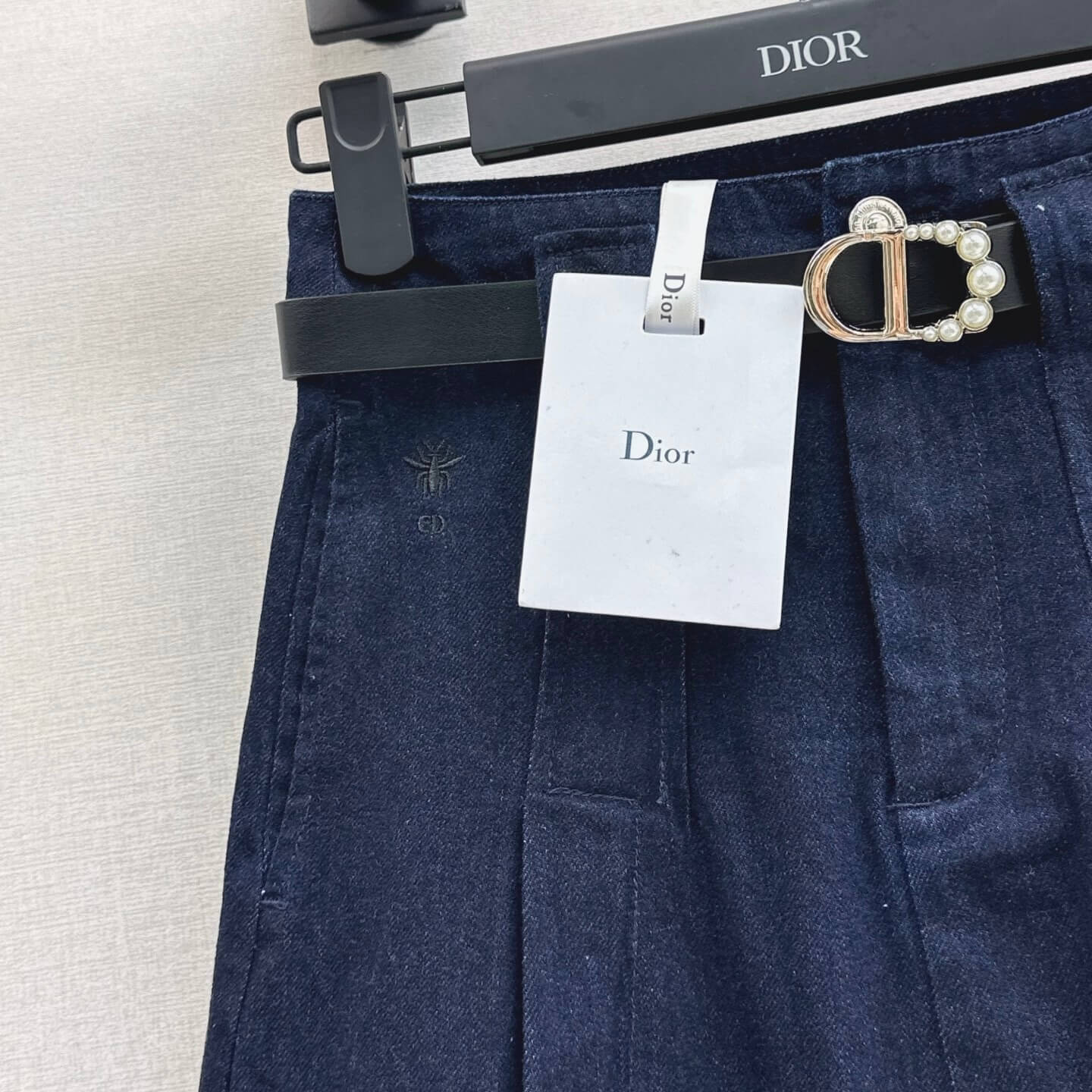 Tailored Denim A-Line Skirt
