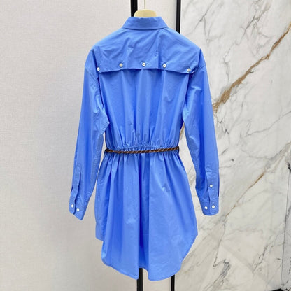 Deconstructed Long-Sleeve Shirtdress