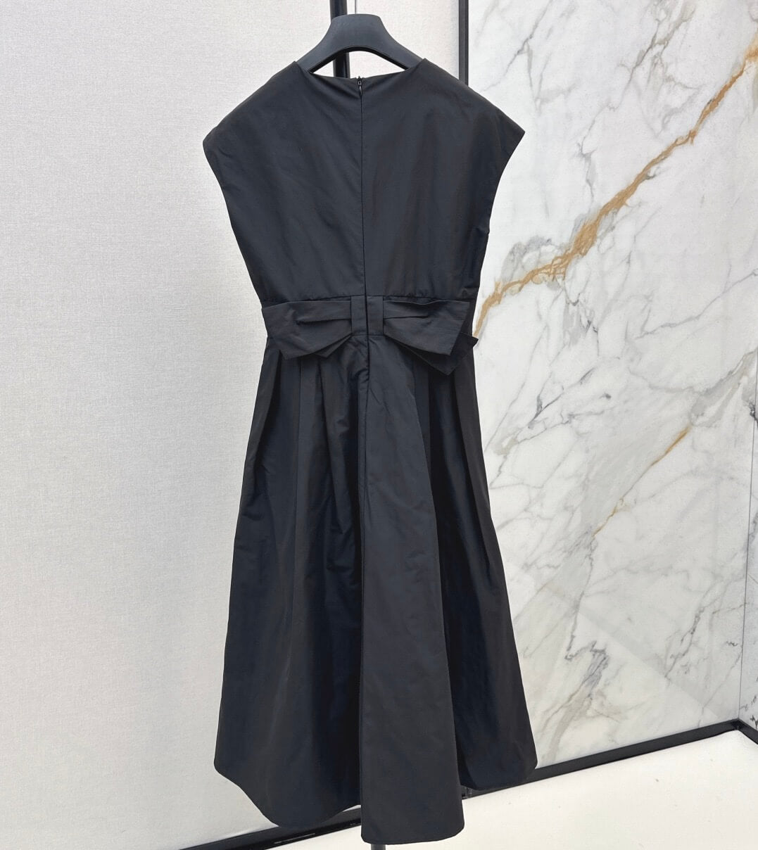 Draped Back-Detail Midi Dress