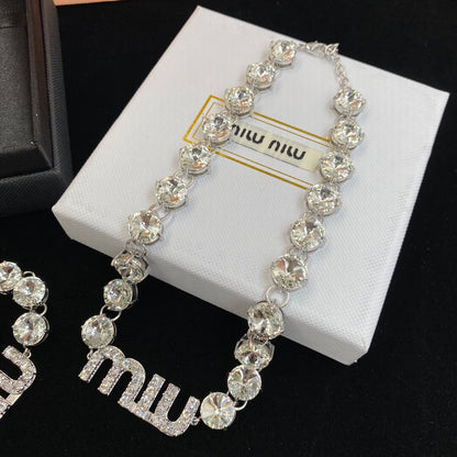 Elegant Diamond Chain Necklace & Bracelet Set