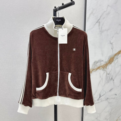 Classic Color-Block Velvet Blazer