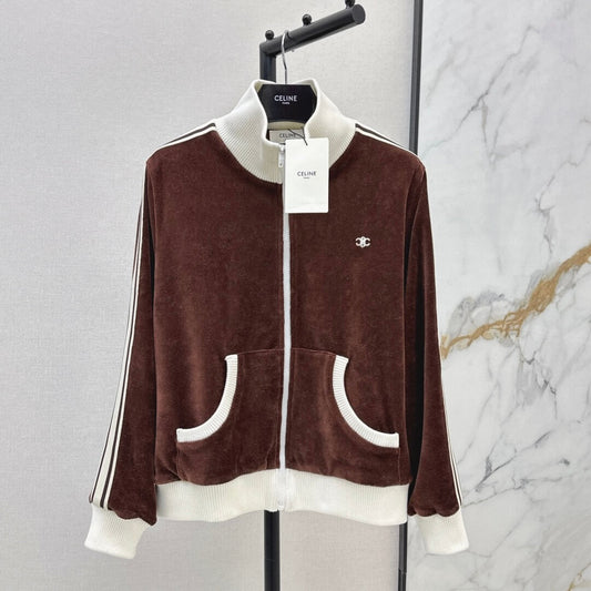 Classic Color-Block Velvet Blazer