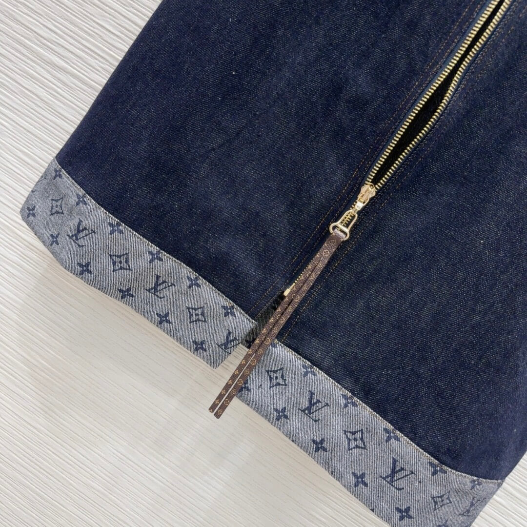 Modular Zip-Front Denim Dress