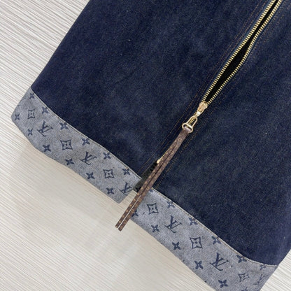 Modular Zip-Front Denim Dress