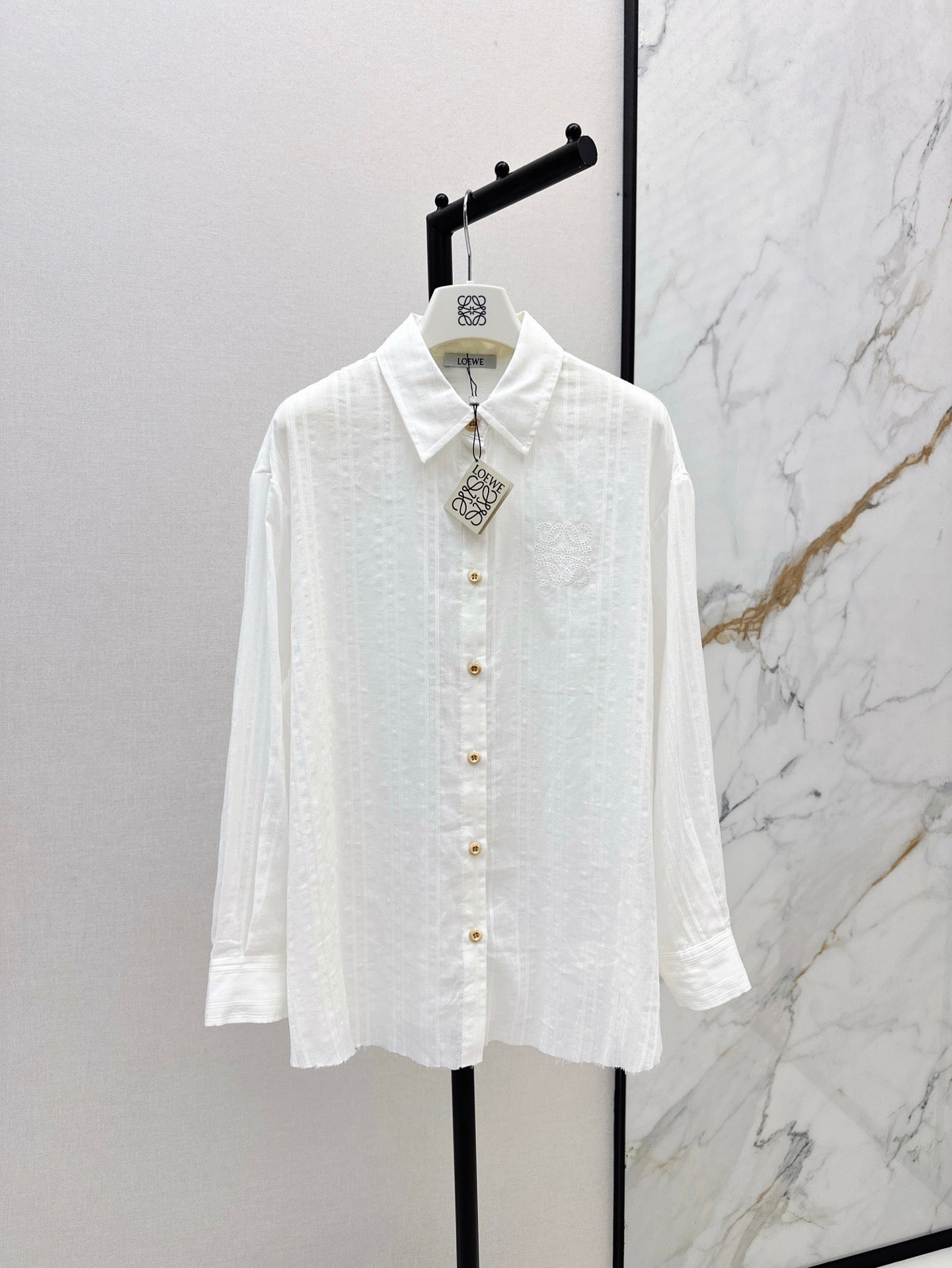 Lo 25ss jacquard buttons shirt