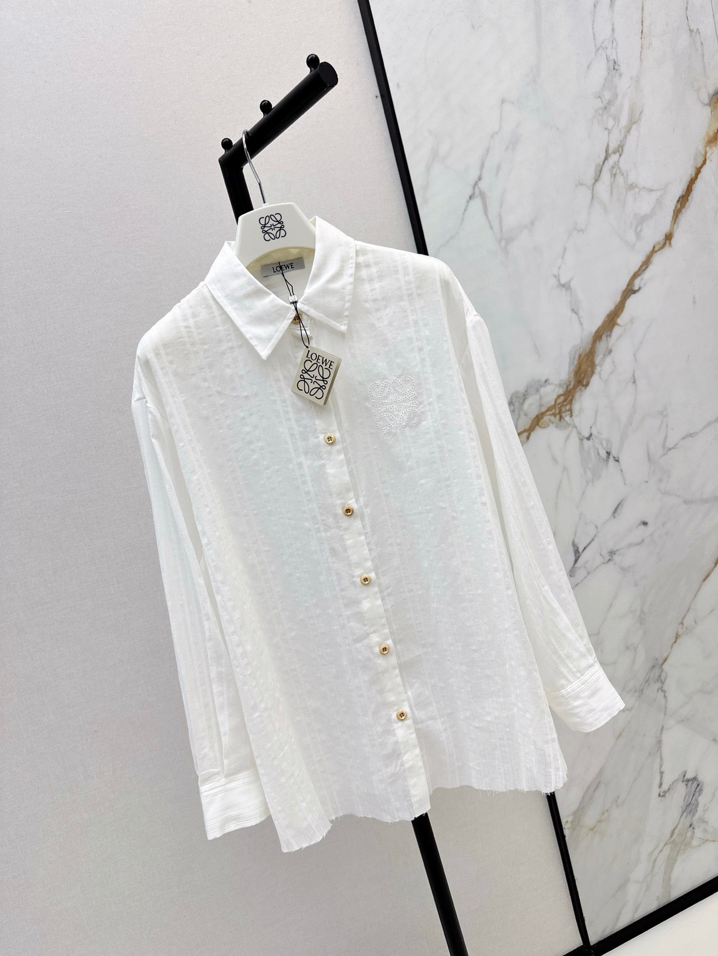 Lo 25ss jacquard buttons shirt