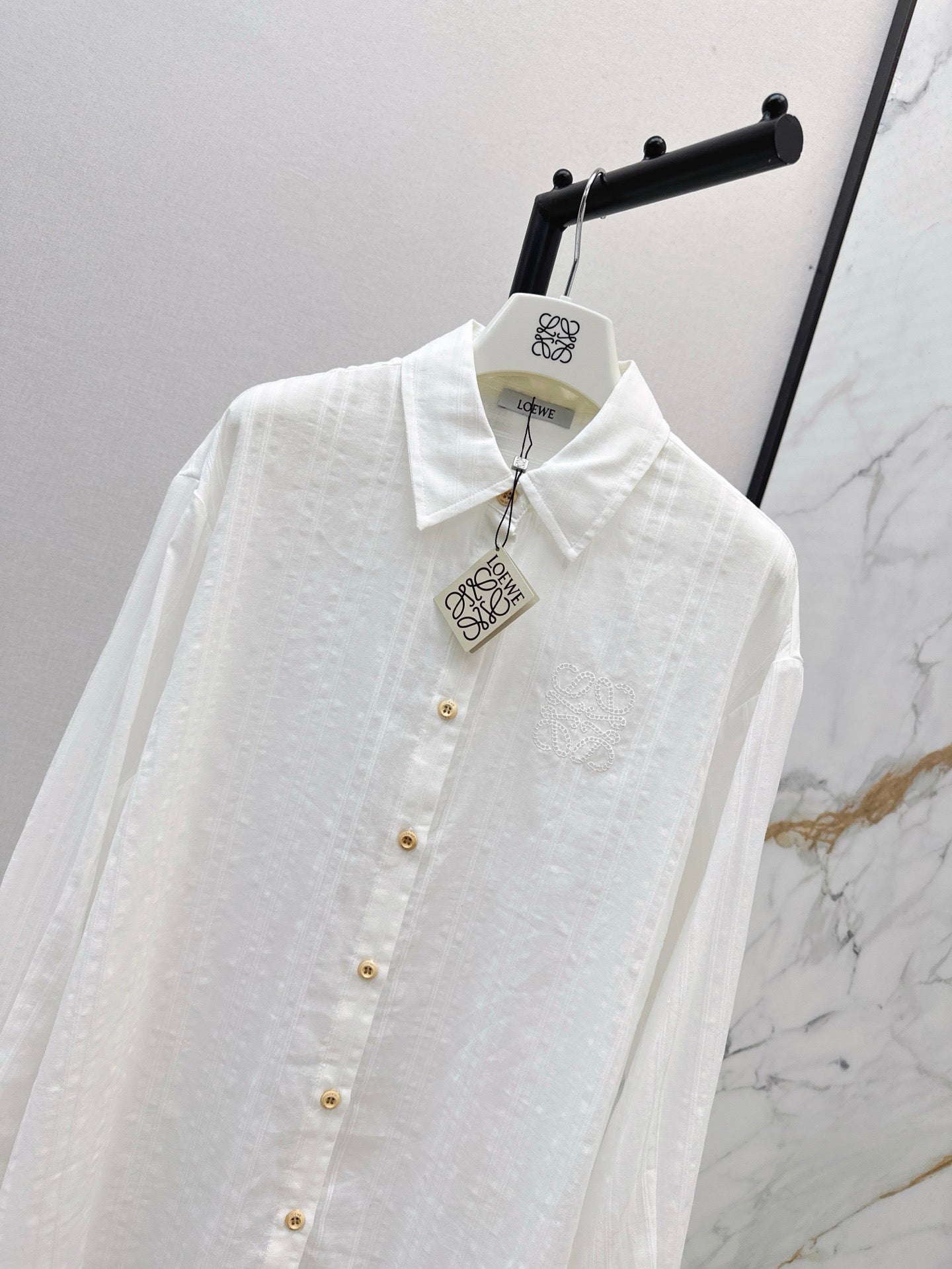 Lo 25ss jacquard buttons shirt