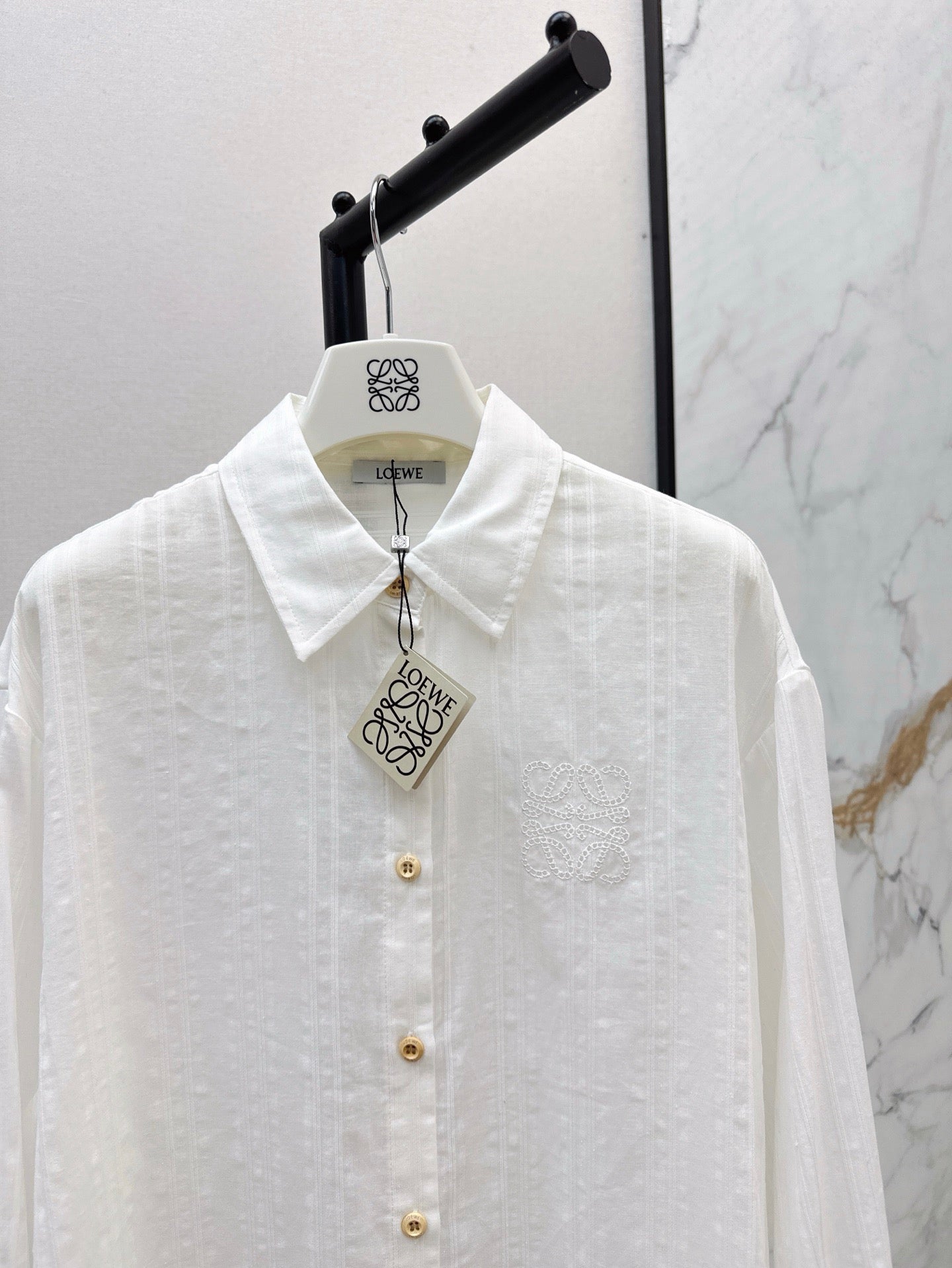 Lo 25ss jacquard buttons shirt