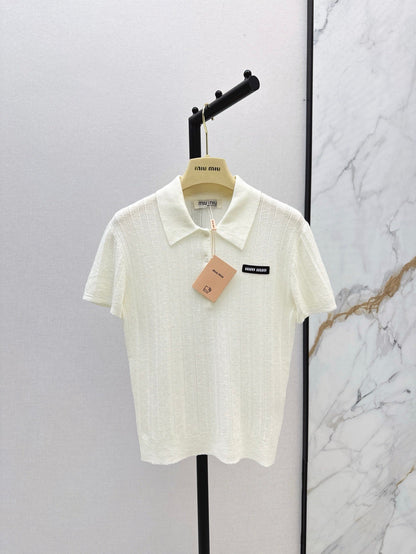 m 25ss knitted polo shirt