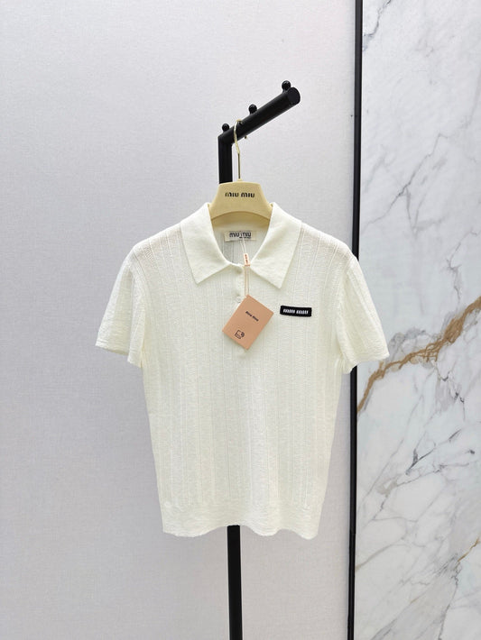 m 25ss knitted polo shirt