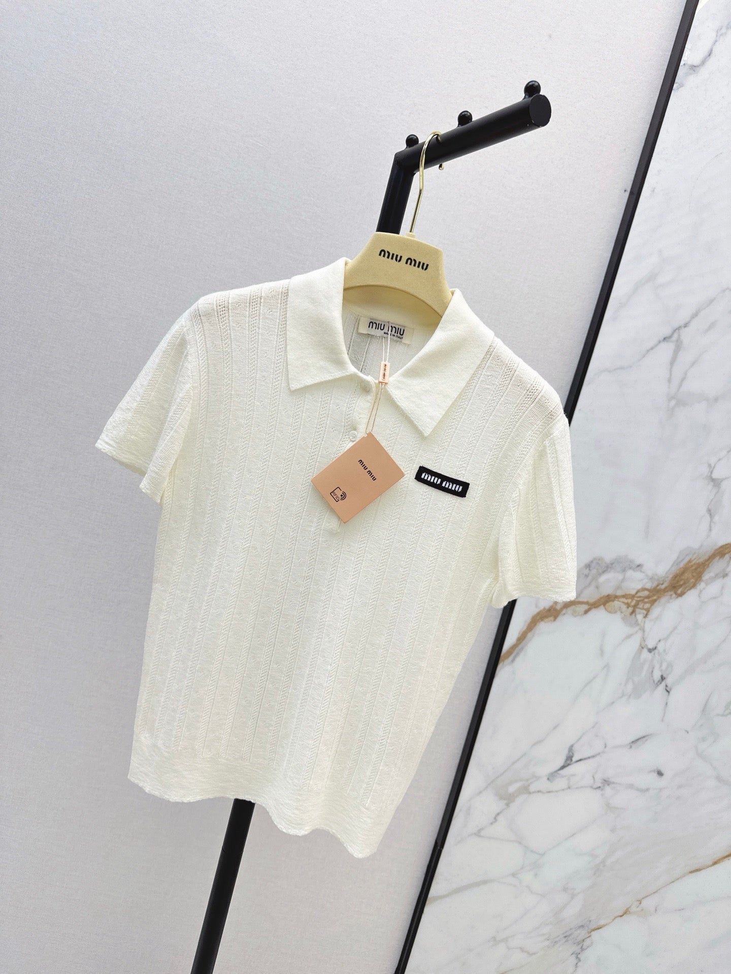 m 25ss knitted polo shirt