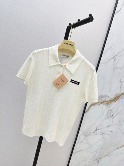 m 25ss knitted polo shirt