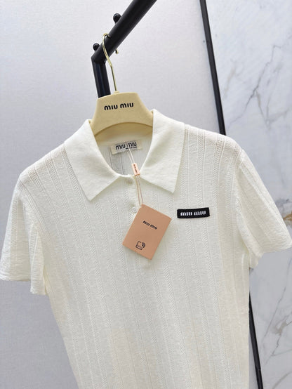 m 25ss knitted polo shirt