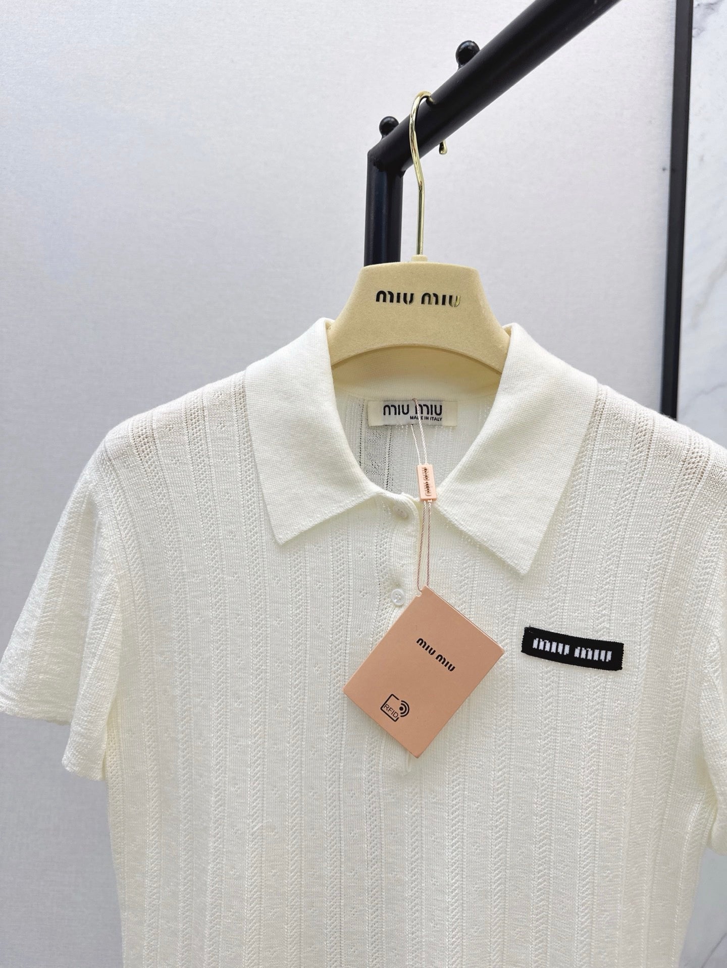 m 25ss knitted polo shirt