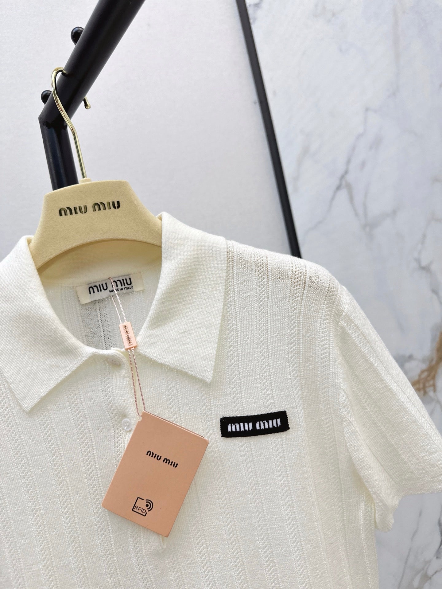 m 25ss knitted polo shirt