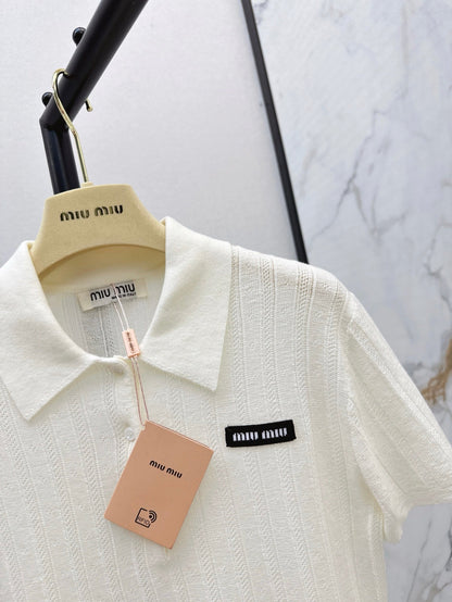 m 25ss knitted polo shirt