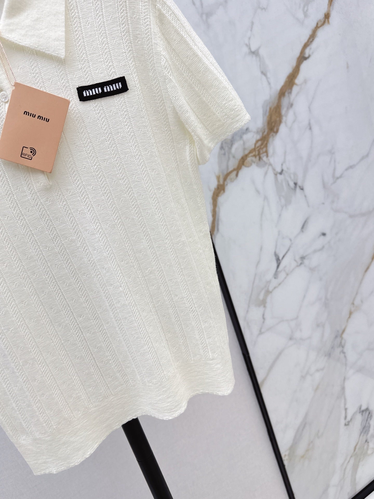 m 25ss knitted polo shirt