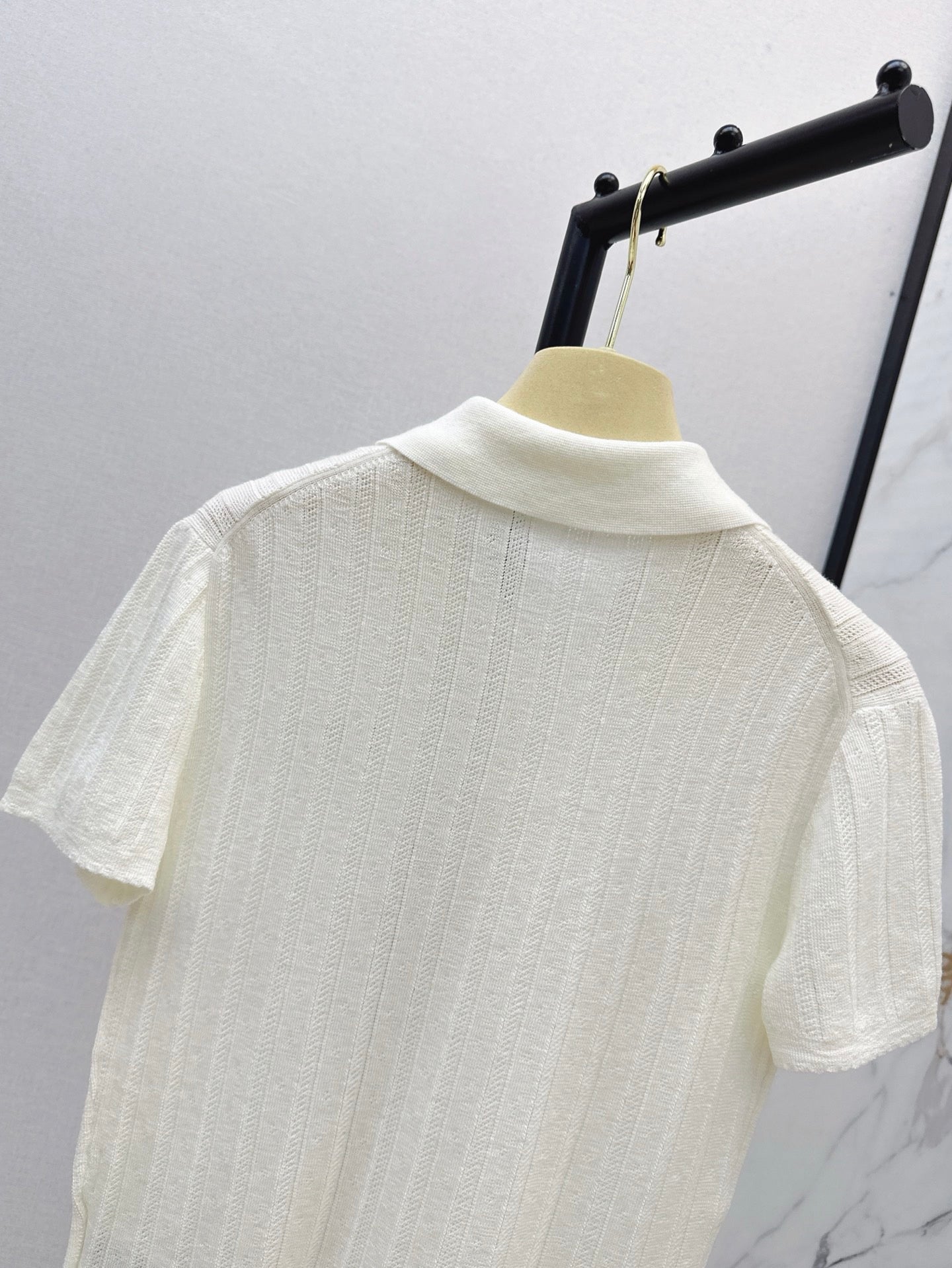 m 25ss knitted polo shirt