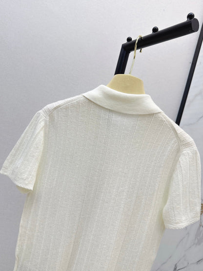 m 25ss knitted polo shirt