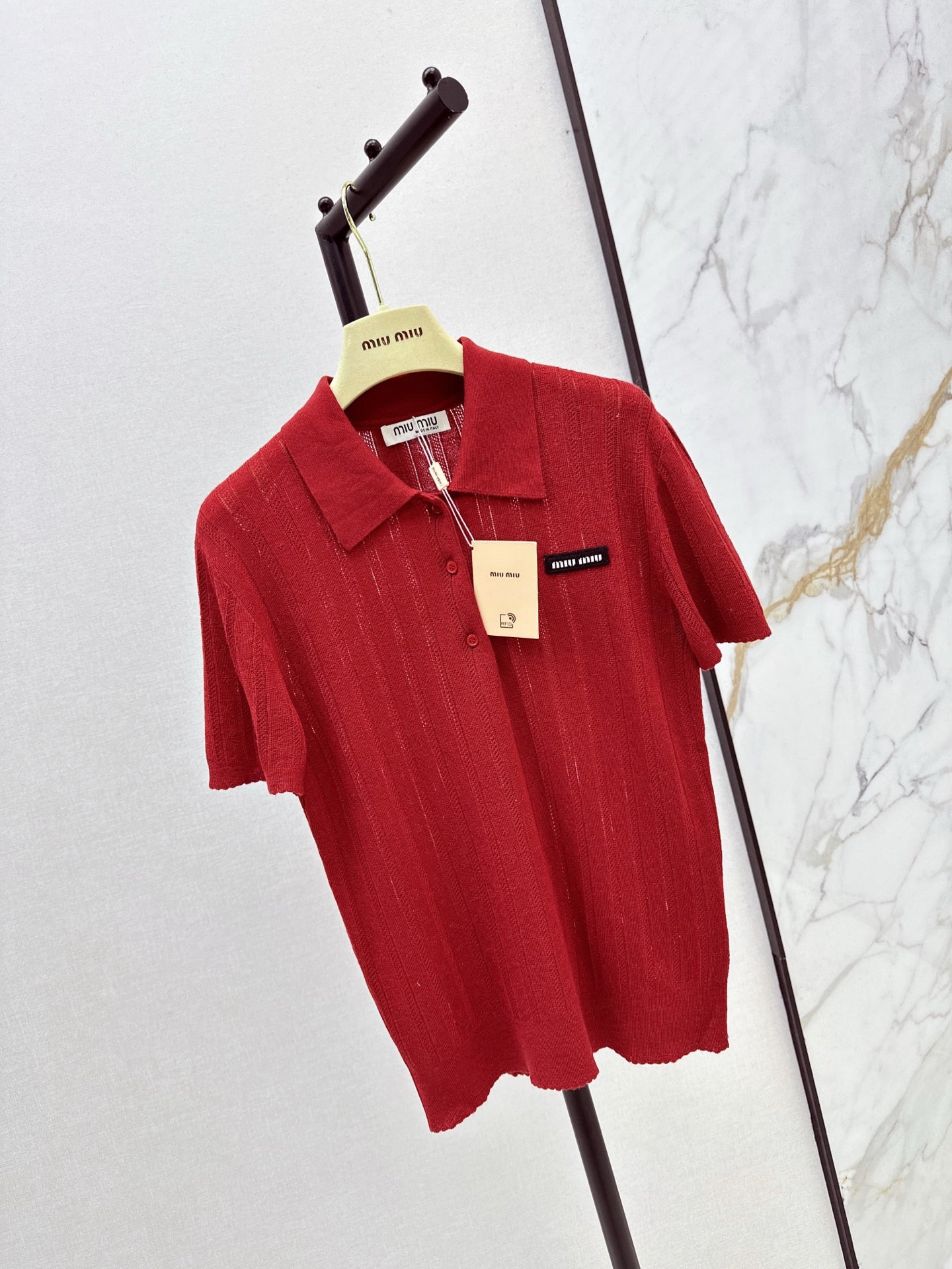 m 25ss knitted polo shirt