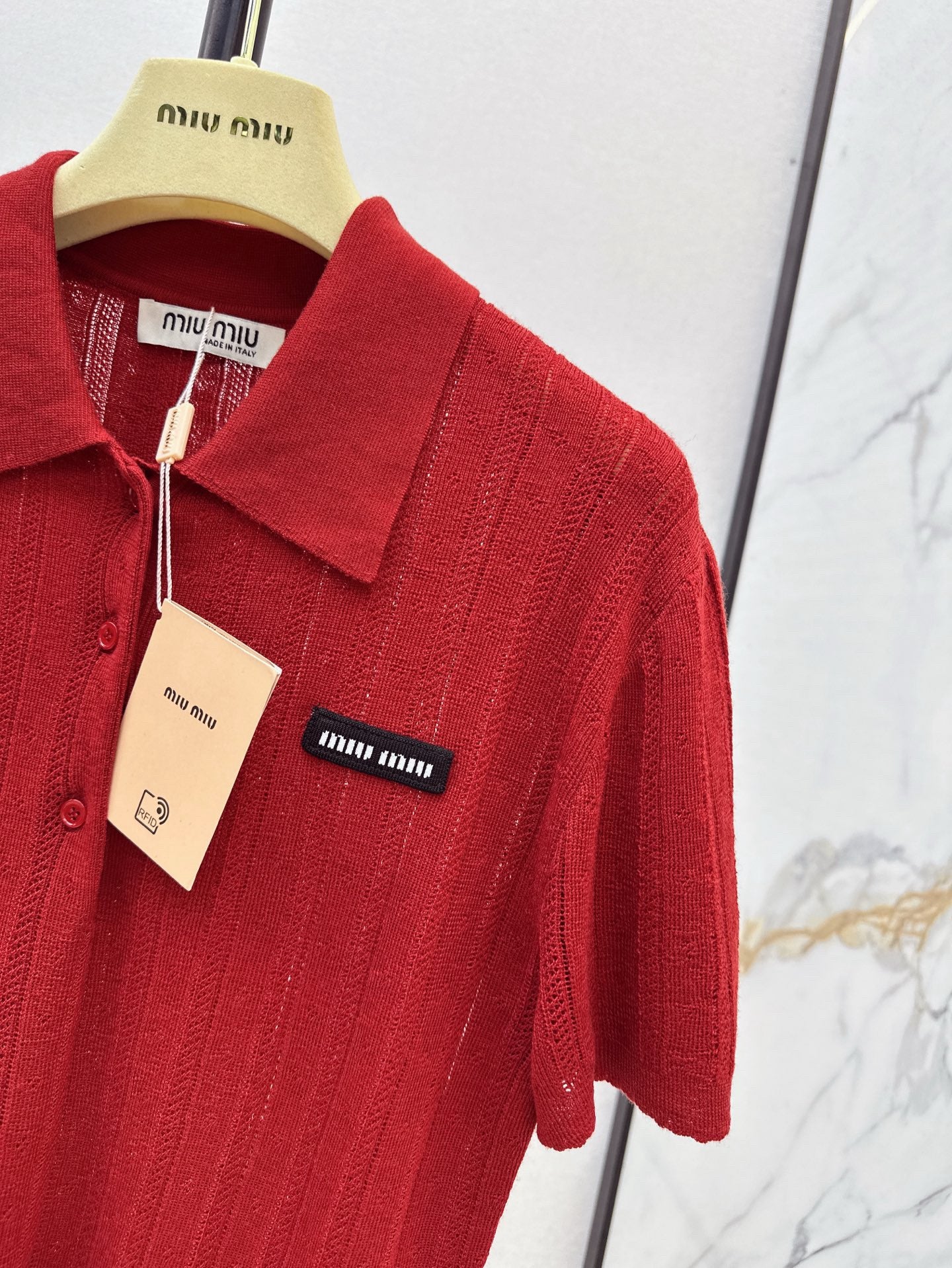 m 25ss knitted polo shirt