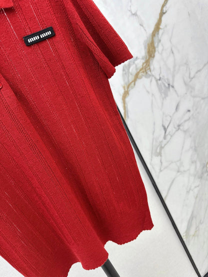 m 25ss knitted polo shirt