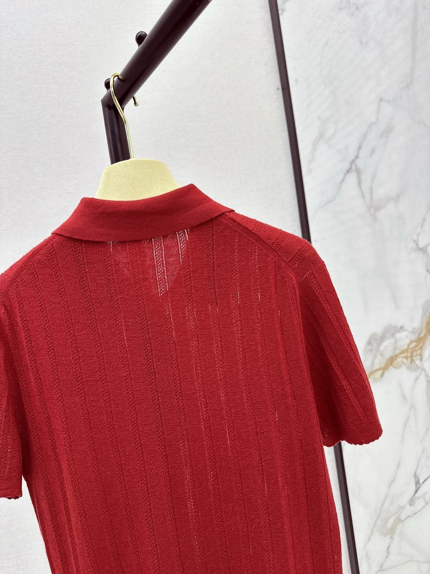 m 25ss knitted polo shirt