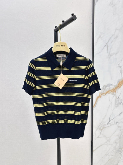 m 25ss knitted polo shirt