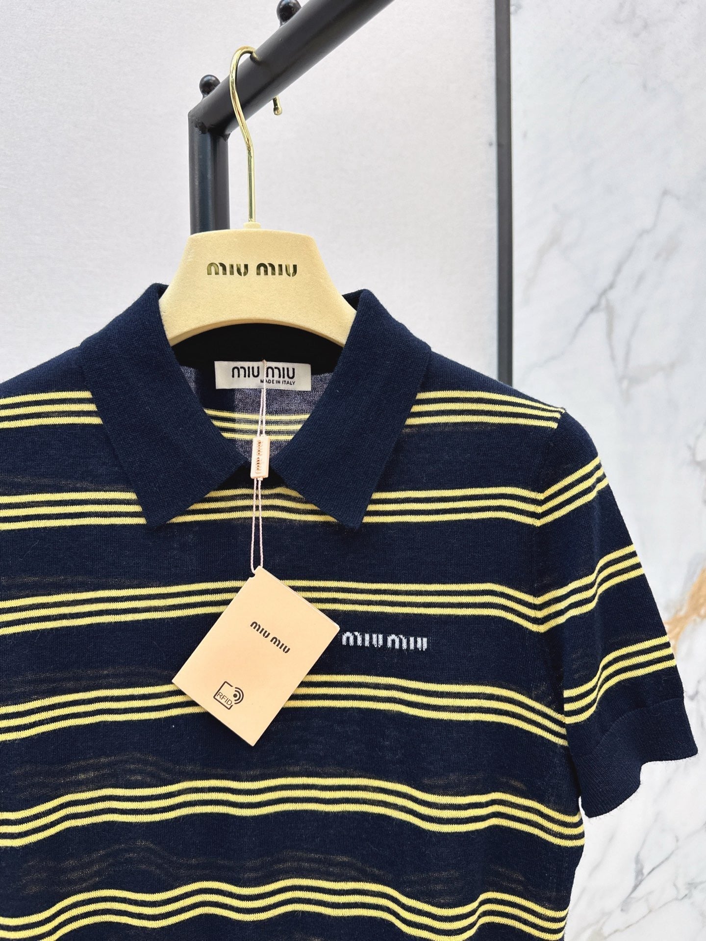 m 25ss knitted polo shirt