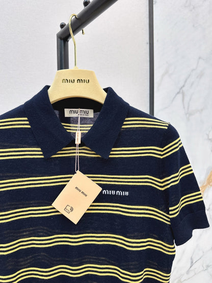 m 25ss knitted polo shirt