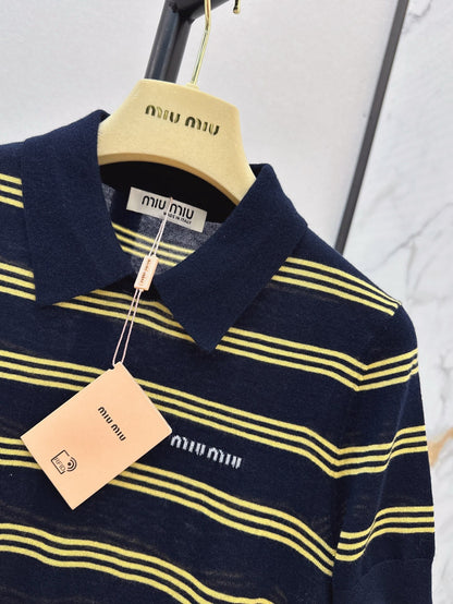 m 25ss knitted polo shirt