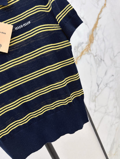 m 25ss knitted polo shirt