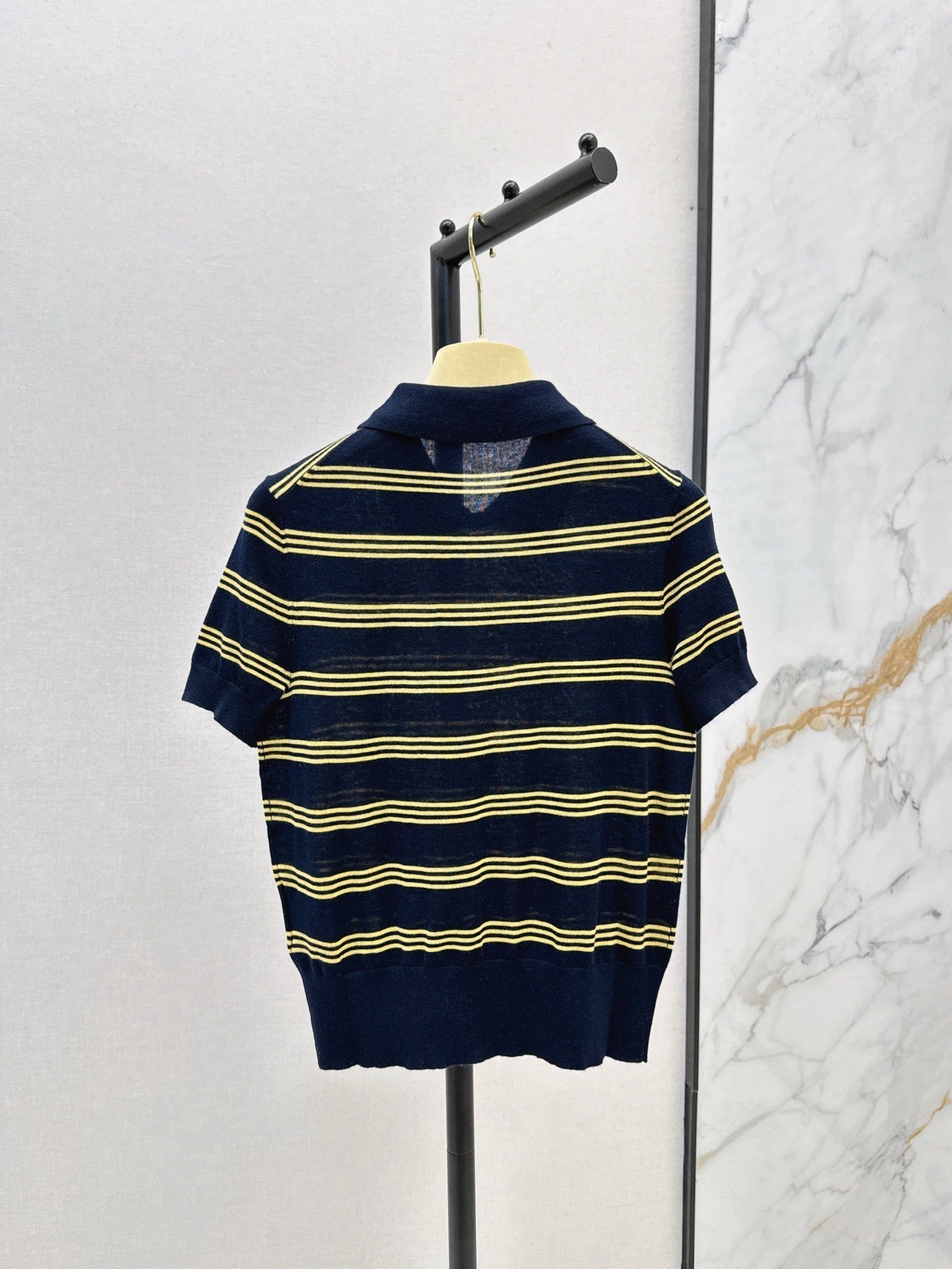 m 25ss knitted polo shirt