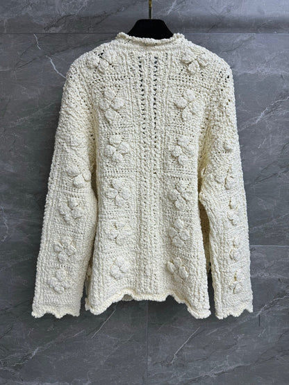 hollow woven cardigan