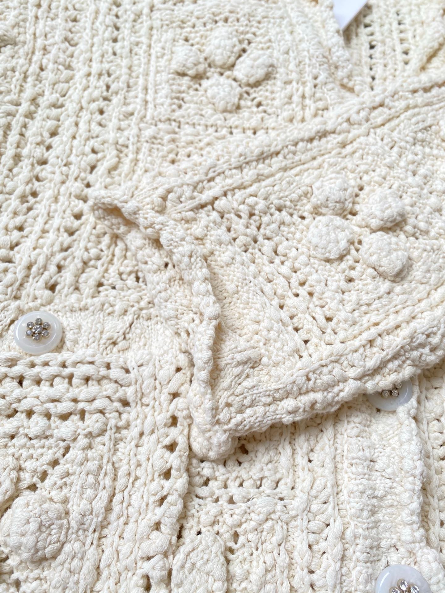 hollow woven cardigan