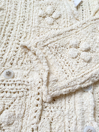 hollow woven cardigan