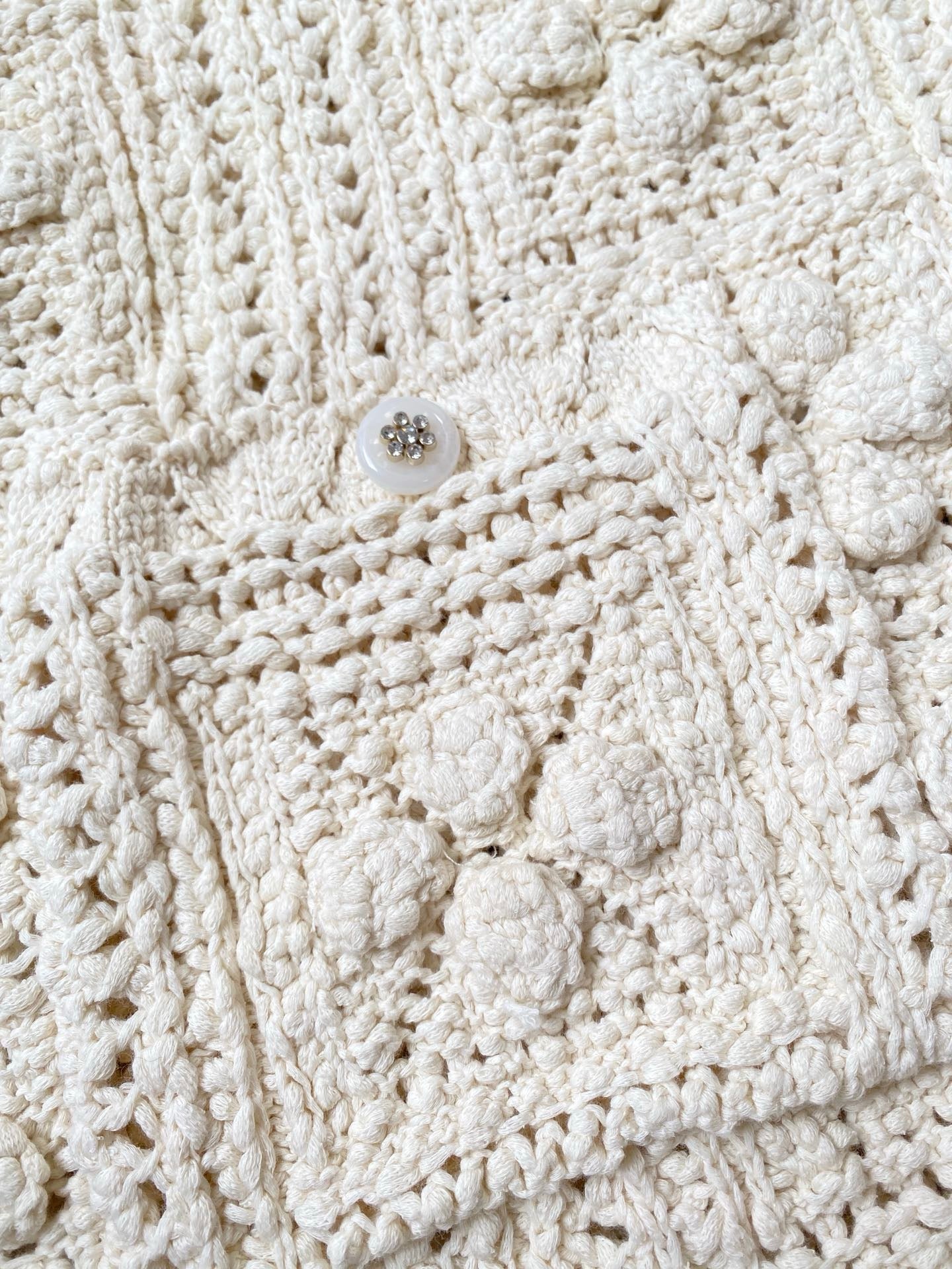 hollow woven cardigan