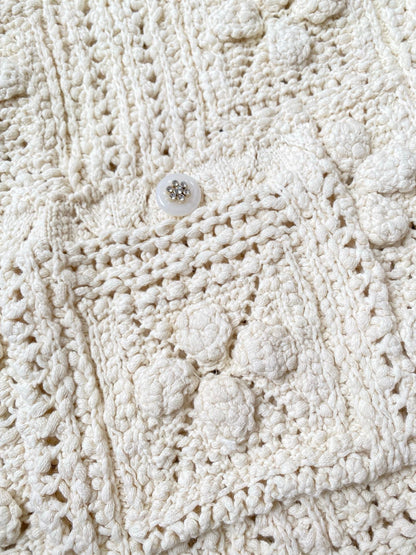 hollow woven cardigan