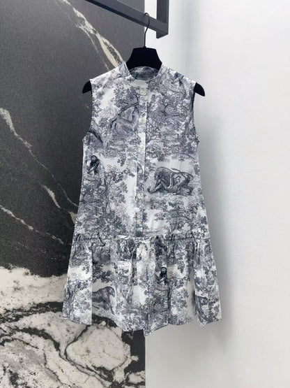 D printed shirt dress