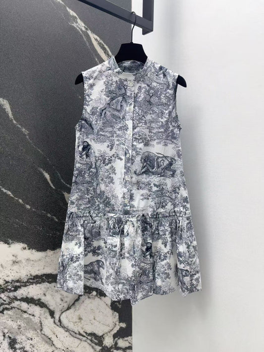 D printed shirt dress