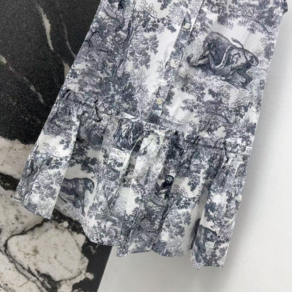 D printed shirt dress