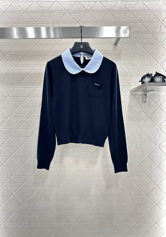 25fw Color blocking knitted long sleeves