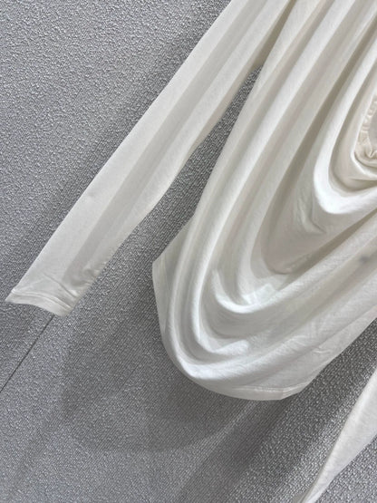 25fw Polo collar elastic long sleeved T-shirt