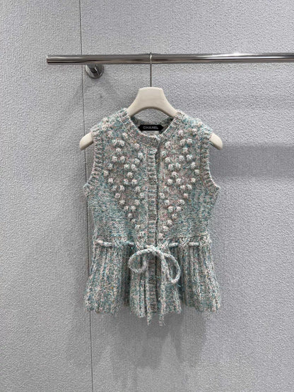 Handmade crochet lace cashmere vest